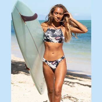 RoxyPRINTED BEACH CLASSICS - CROP TOP BIKINI SET FOR WOMEN BLACK