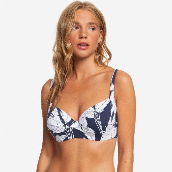 Roxy PRINTED BEACH CLASSICS - D-CUP UNDERWIRED BRA BIKINI TOP FOR WOMEN BLUE