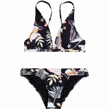 RoxyPRINTED BEACH CLASSICS - ELONGATED BIKINI SET FOR WOMEN BLACK
