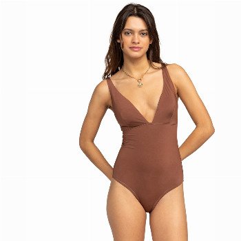 Roxy SILKY ISLAND D CUP SWIMSUIT - ROOTBEER