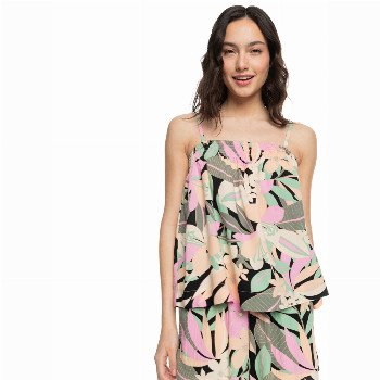 Roxy SKY VIBES TOP - ANTHRACITE PALM