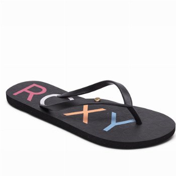 RoxySLIPPY IV FLIP FLOPS - BLACK MULTI