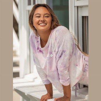Roxy SUNSHINE SPIRIT - COSY LONG SLEEVE TIE-DYE TOP FOR WOMEN PURPLE