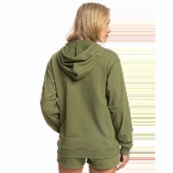 Roxy SURF STOKED TERRY HOODIE IN LODEN GREEN