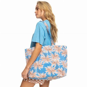 RoxySWEETER THAN HONEY BEACH BAG - AZURE BLUE PALM ISLAND