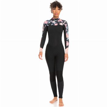 Roxy SWELL SERIES 3/2MM BACK ZIP WETSUIT - ANTHRACITE PARADISE FOUND