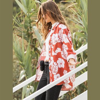 RoxyTURN IT UP - LONG SLEEVE SHIRT FOR WOMEN PINK