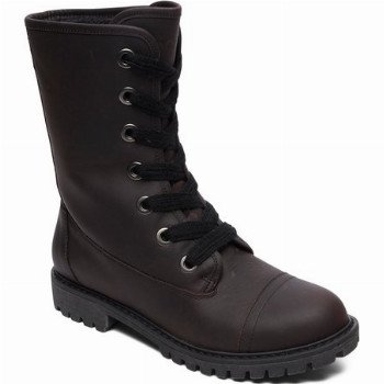 Roxy VANCE - LACE-UP LEATHER BOOTS FOR WOMEN BLACK