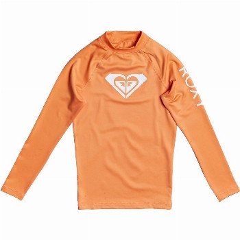 RoxyWHOLE HEARTED - LONG SLEEVE UPF 50 RASH VEST FOR GIRLS 8-16 ORANGE