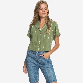 RoxyWINTER CATCHER - SHORT SLEEVE SHIRT FOR WOMEN GREEN