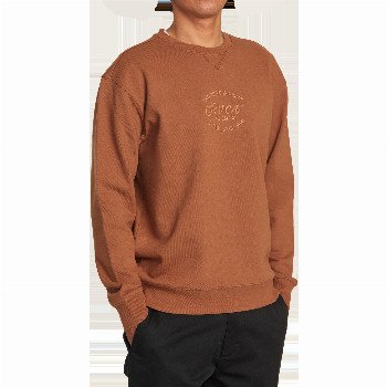 RVCA BALANCE CAFE SWEATSHIRT IN RAWHIDE