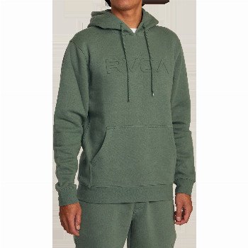 RVCA BIG EMBOSSED HOODIE IN JADE