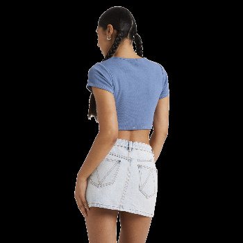 RVCA BUZZED CROP BABY T-SHIRT IN CORONET BLUE