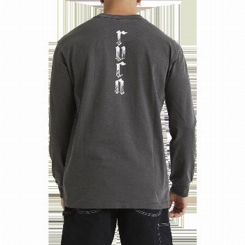 RVCA LYNES VA T-SHIRT IN WASHED BLACK