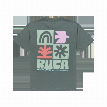 RVCA MOSAIC T-SHIRT IN BALSAM GREEN