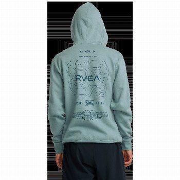 RVCA PIN FLIP HOODIE IN LEAD
