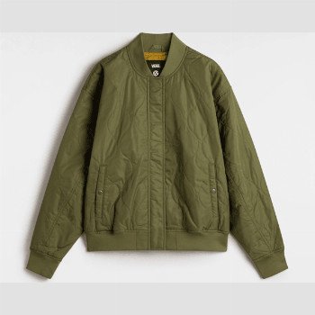 Vans BENNET QUILTED BOMBER JACKET, WOMAN, GREEN, SIZE: L