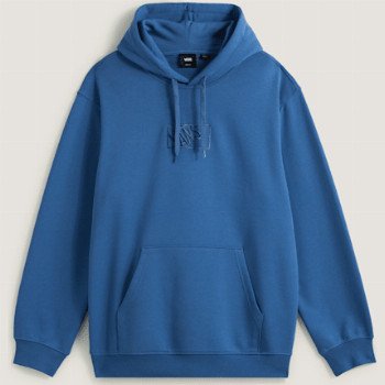 Vans BLOCKED BOX PULLOVER HOODIE, MAN, BLUE, SIZE: L