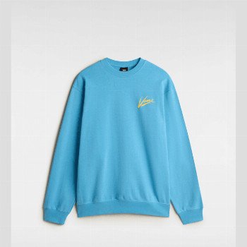 Vans BRUSH SCRIPT II CREW SWEATSHIRT, MAN, BLUE, SIZE: XXL