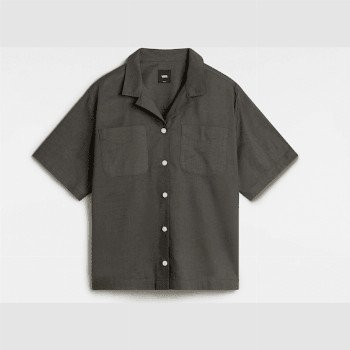 Vans CASSIDY CAMP SHIRT, WOMAN, GREY, SIZE: L