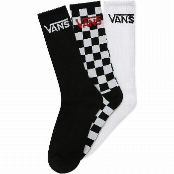 Vans CLASSIC CREW SOCKS (3 PAIRS) (BLACK-CHECKERBOARD) MEN BLACK