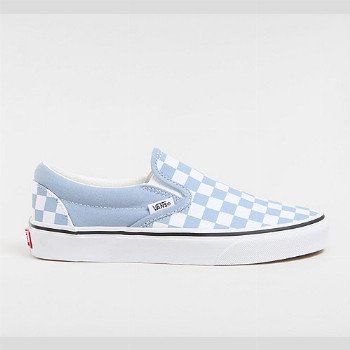 Vans CLASSIC SLIP-ON CHECKERBOARD SHOES (COLOR THEORY DUSTY BLUE) UNISEX WHITE