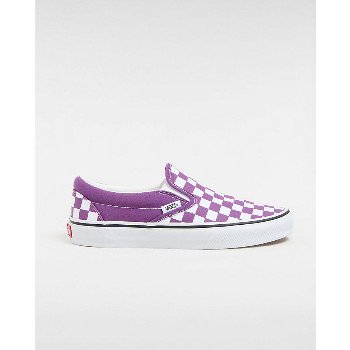 Vans CLASSIC SLIP-ON CHECKERBOARD SHOES (COLOR THEORY PURPLE MAGIC) UNISEX WHITE