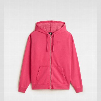 Vans EVERYDAY ZIP PULLOVER HOODIE, WOMAN, PINK, SIZE: L