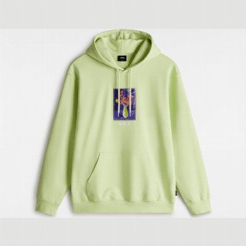 Vans FLORAL DECOR PULLOVER HOODIE, MAN, GREEN, SIZE: M