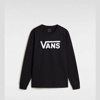 Vans FLYING V CLASSIC LONG SLEEVE T-SHIRT, WOMAN, BLACK, SIZE: L