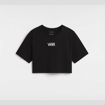 Vans FLYING V CREW CROP T-SHIRT, WOMAN, BLACK, SIZE: XXS