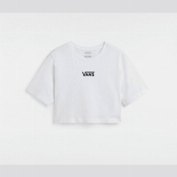 Vans FLYING V CREW CROP T-SHIRT, WOMAN, WHITE, SIZE: XL