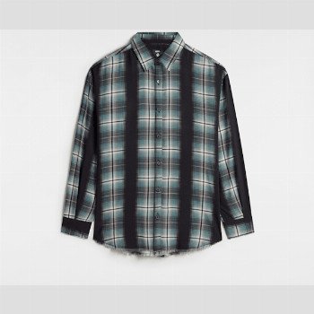 Vans GILLIAN PLAID BUTTON DOWN SHIRT, WOMAN, BLACK, SIZE: XS
