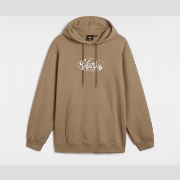 Vans GLOBAL LINE LOOSE PULLOVER HOODIE, MAN, BEIGE, SIZE: L