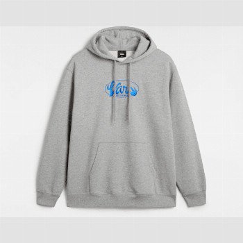 Vans GLOBAL LINE LOOSE PULLOVER HOODIE, MAN, GREY, SIZE: S