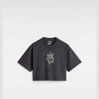 Vans KIDS FIRE IN YOUR HEART T-SHIRT (8-14 YEARS), GREY, SIZE: L
