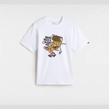 Vans KIDS PIZZA ME T-SHIRT (8-14 YEARS), WHITE, SIZE: L