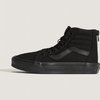 Vans KIDS SK8-HI ZIP SHOES (4-8 YEARS), BLACK, SIZE: 11