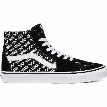 Vans LOGO REPEAT SK8-HI SHOES ((LOGO REPEAT) BLACK/TRUE WHITE) WOMEN BLACK