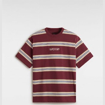 Vans MESA STRIPE T-SHIRT, MAN, BURGUNDY, SIZE: XXL