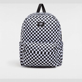 Vans OLD SKOOL CHECK BACKPACK, BLACK, SIZE: