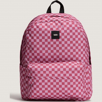 Vans OLD SKOOL CHECK BACKPACK, MAN, PINK, SIZE: