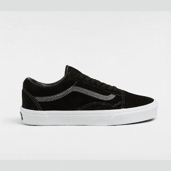 Vans OLD SKOOL PIG SUEDE SHOES, MAN, BLACK, SIZE: 12