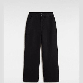 Vans PALMER WIDE LEG CHINO TROUSERS, WOMAN, BLACK, SIZE: 34