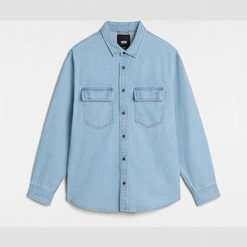 Vans PALMHILL DENIM SHIRT, MAN, BLUE, SIZE: XS
