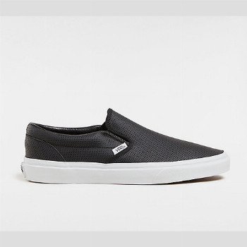Vans PERF LEATHER CLASSIC SLIP-ON SHOES ((PERF LEATHER) BLACK) UNISEX BLACK