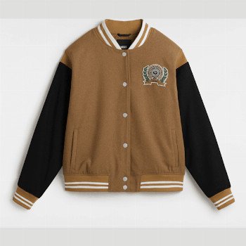 Vans PIPER STADIUM JACKET, WOMAN, BROWN, SIZE: XXS