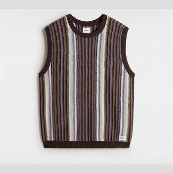 Vans PREMIUM SAMUELSON SWEATER VEST, MAN, BROWN, SIZE: XS