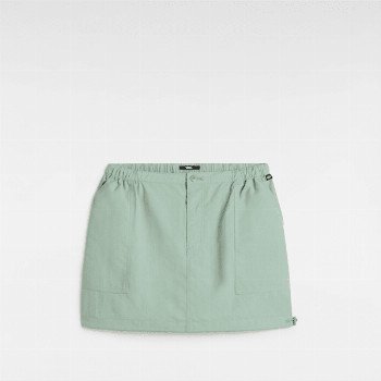 Vans RILEY NYLON MINI SKIRT, WOMAN, GREEN, SIZE: XL