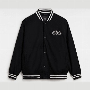 Vans SCUTTLE BASEBALL JACKET, MAN, BLACK, SIZE: L